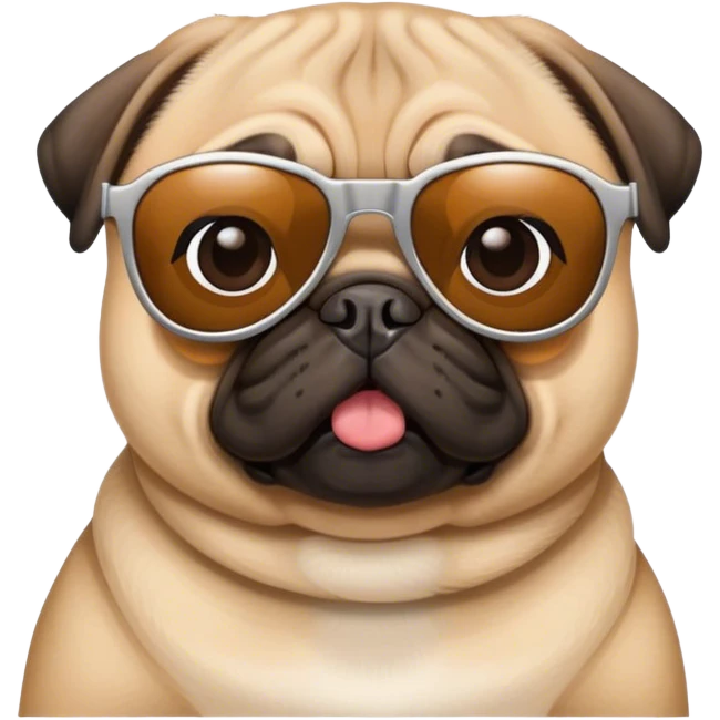 Dog race pug with sunglasses  emoji