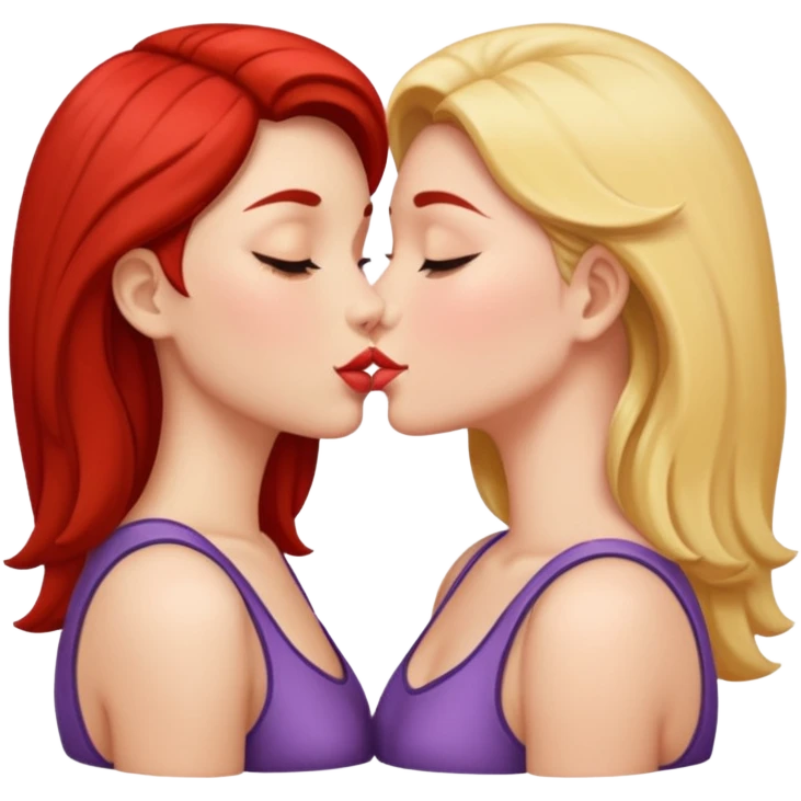 naked women kissing emoji