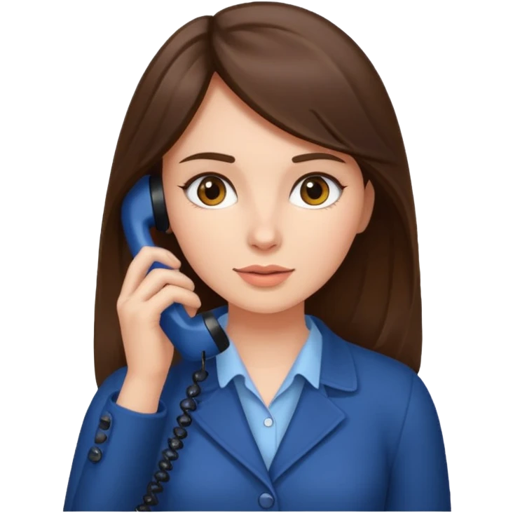 ￼ Brunette Haired Girl on the phone  emoji