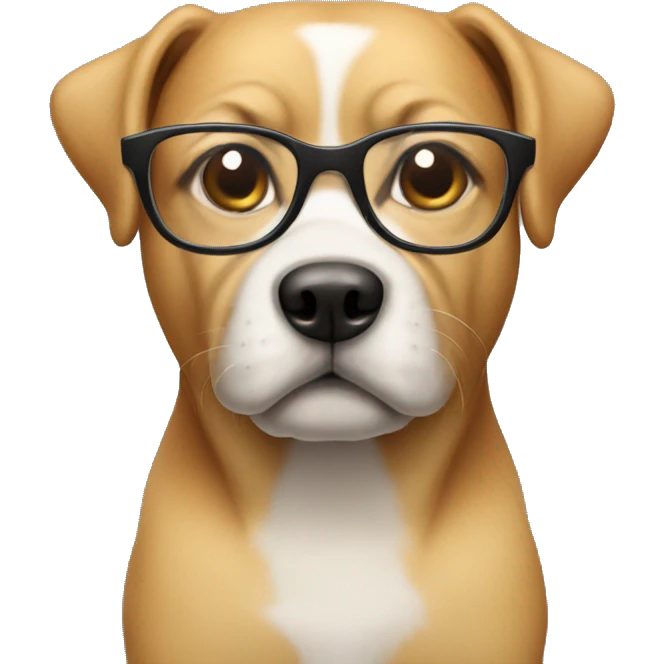 Dog wearing glasses emoji