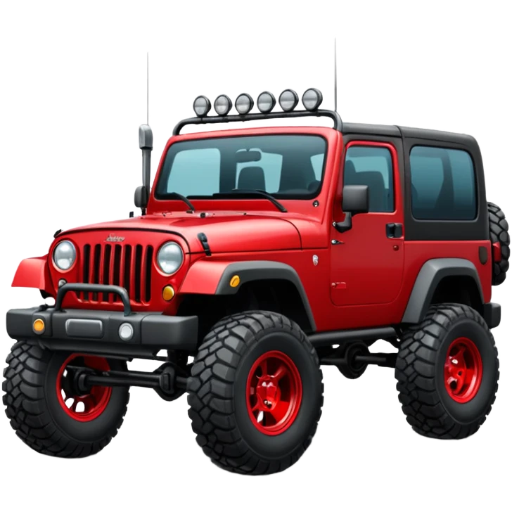 Lifted red Jeep emoji