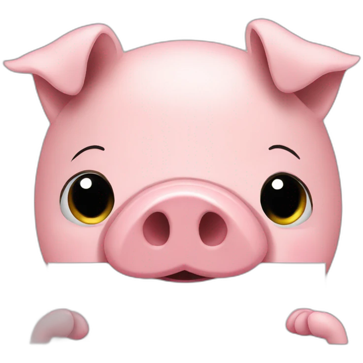 pig holding sign under head emoji