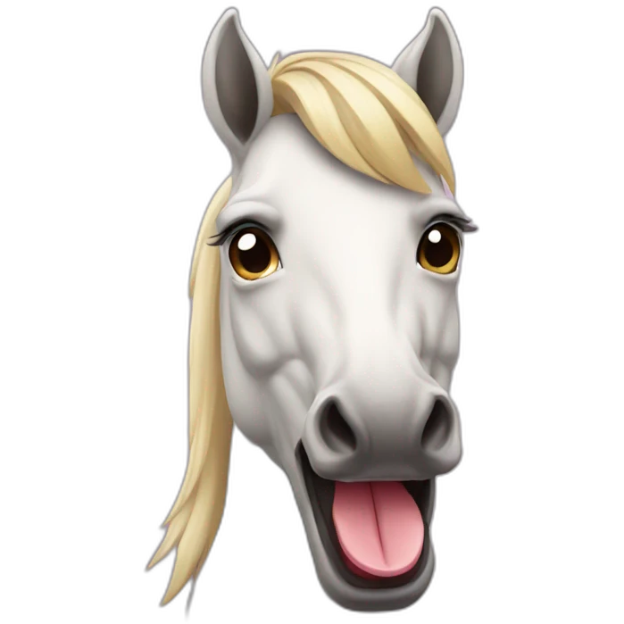 Horse with tongue out emoji