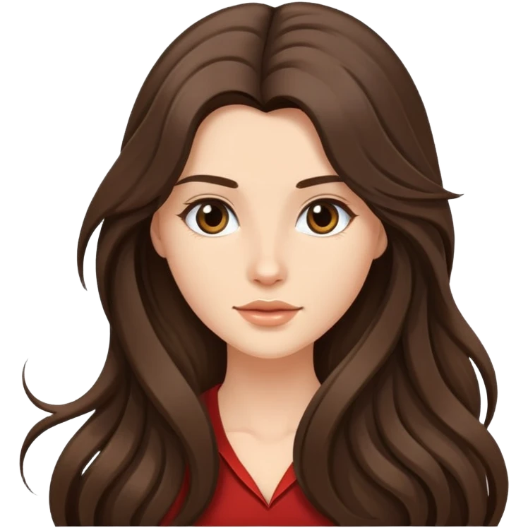 Brunette model with long flowing hair emoji