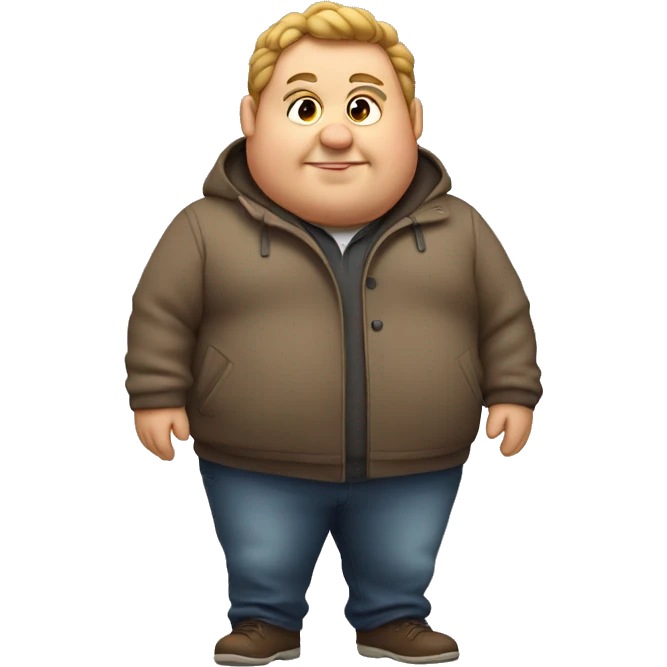 Fat guy in little coat  emoji