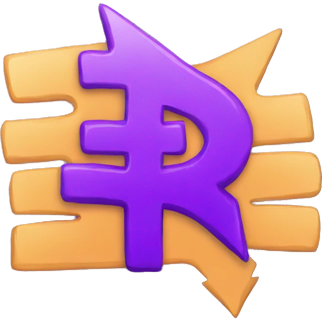 a dollar sign and a purple arrow around it emoji