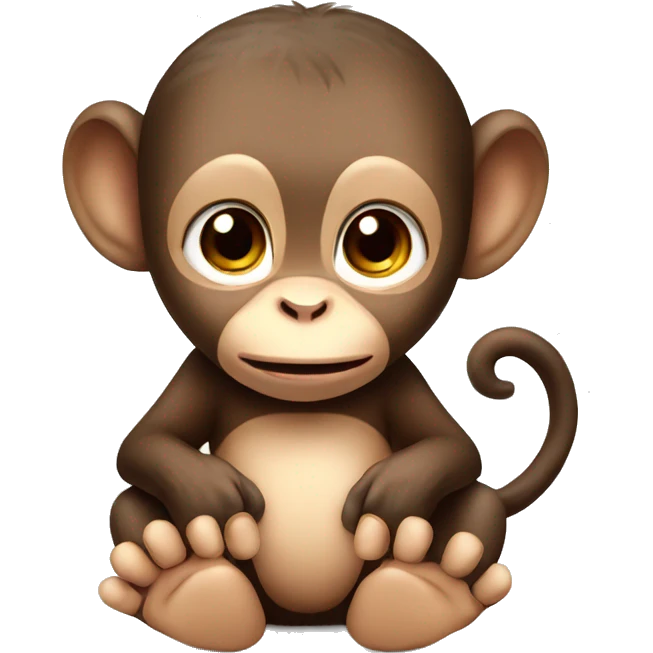 Cute baby monkey with hands over mouth emoji
