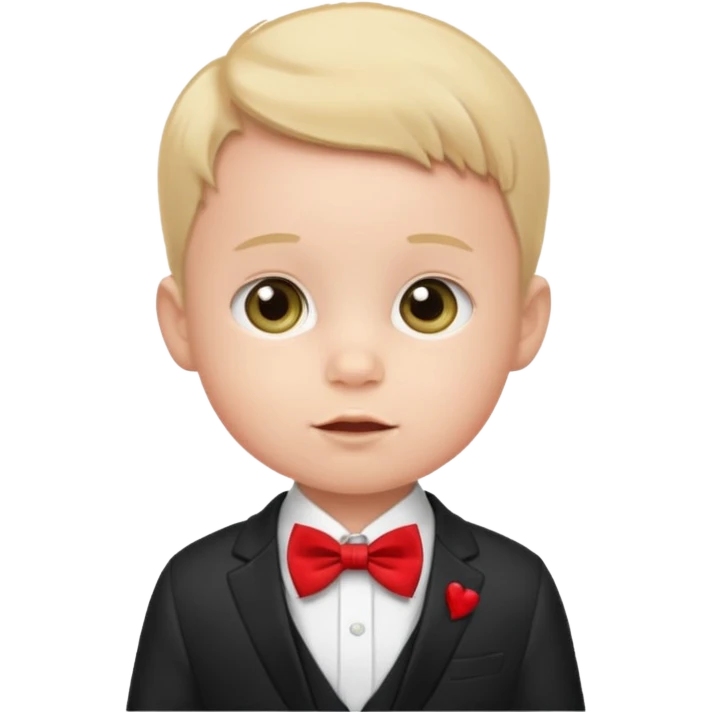 baby boy in suit, with red bow emoji