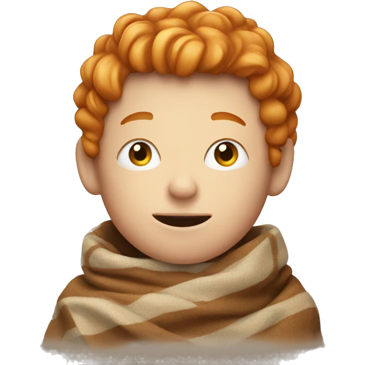 Ginger boy smoking with a blanket around him  emoji