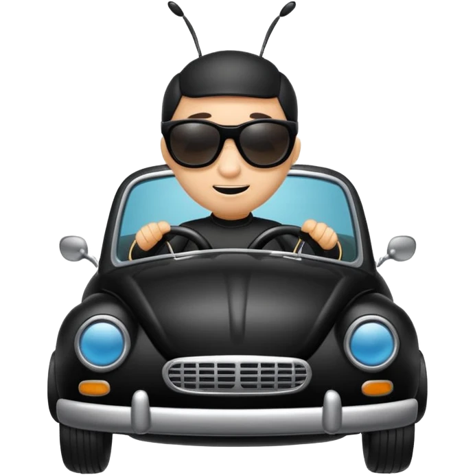 Ant driving a car emoji