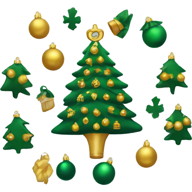 Christmas tree with Notre Dame ornaments  emoji