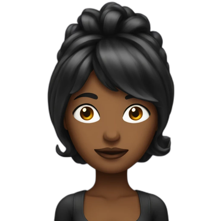 femme noire peruque emoji