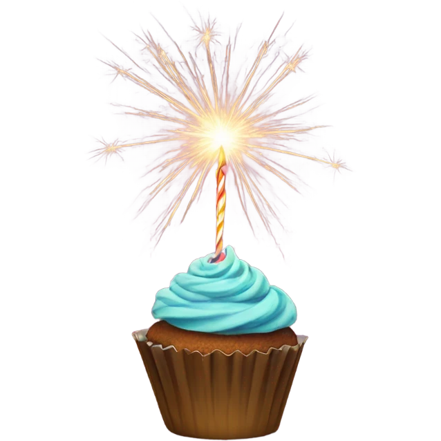Cupcake with Sparklers emoji