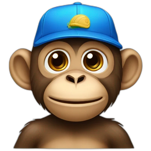 Monkey pequeño con gorra azul emoji