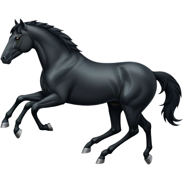 A black horse running emoji  emoji
