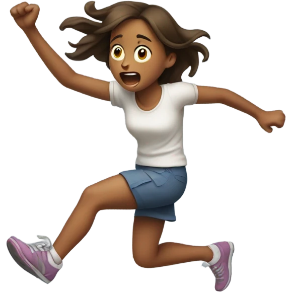 Girl falling while running emoji
