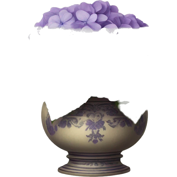 Purple Hydrangeas in vintage vase emoji