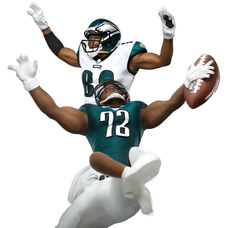 Eagles football player flying over the liberty bell emoji
