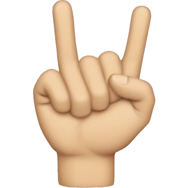 hang tough hand sign with kiss emoji