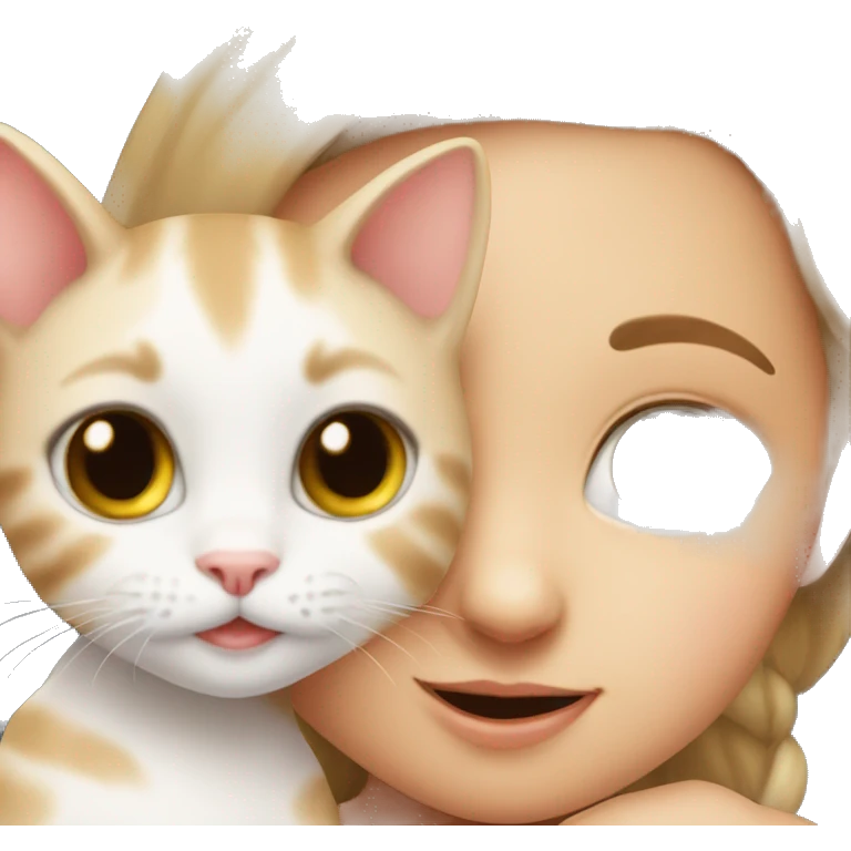 Baby Cat With Cute Girl  emoji