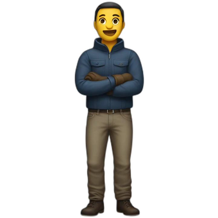 man wearing gloves full body emoji
