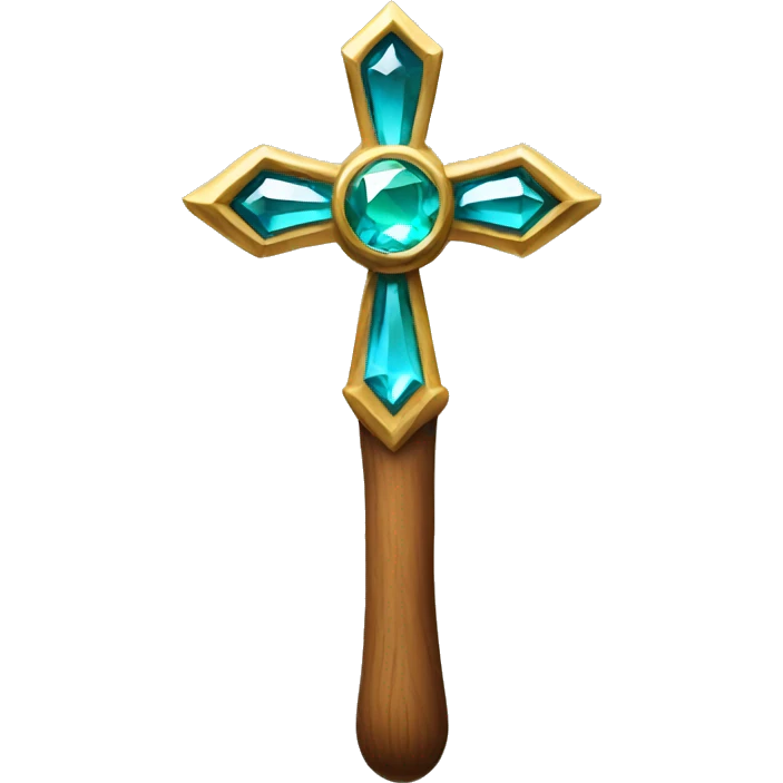 blessed staff topped with gem emoji