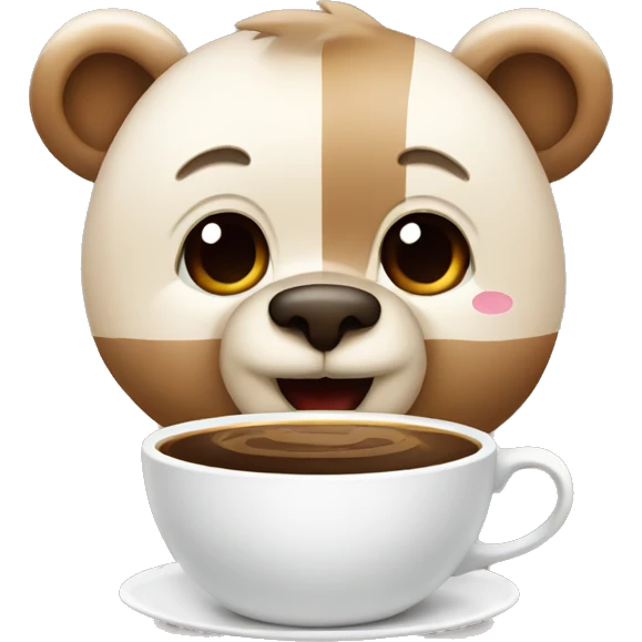 cute bear eith coffee emoji