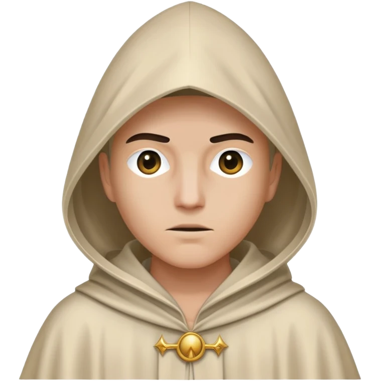 Person wearing a robe and pointed hood resembling a controversial or ceremonial outfit, with only one eye visible through the hood emoji