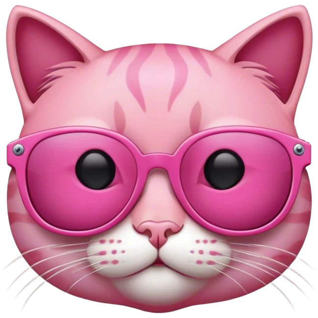 Pink Cat with sunglasses emoji