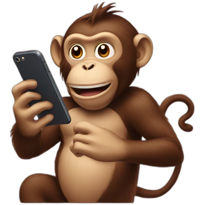 monkey playing with his phone emoji
