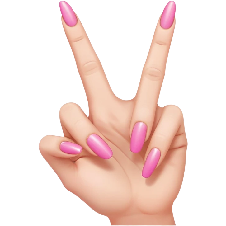 middle finger flipping off with pink nail emoji