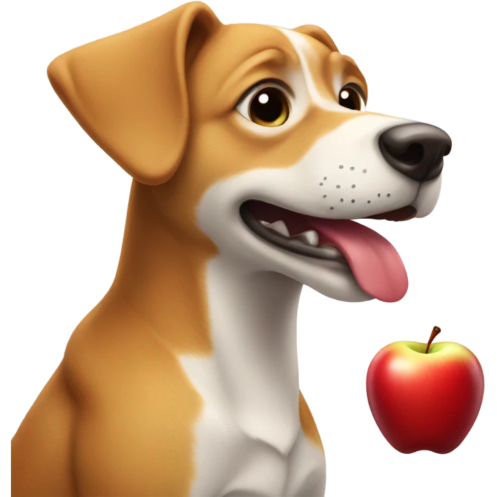 Dog eating an apple emoji