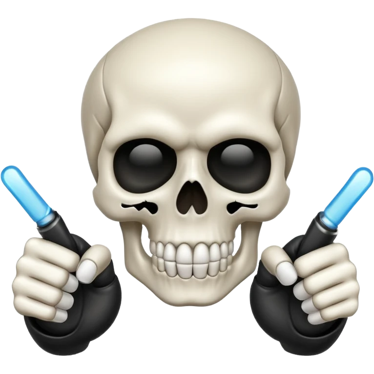 Skull doing finger guns emoji