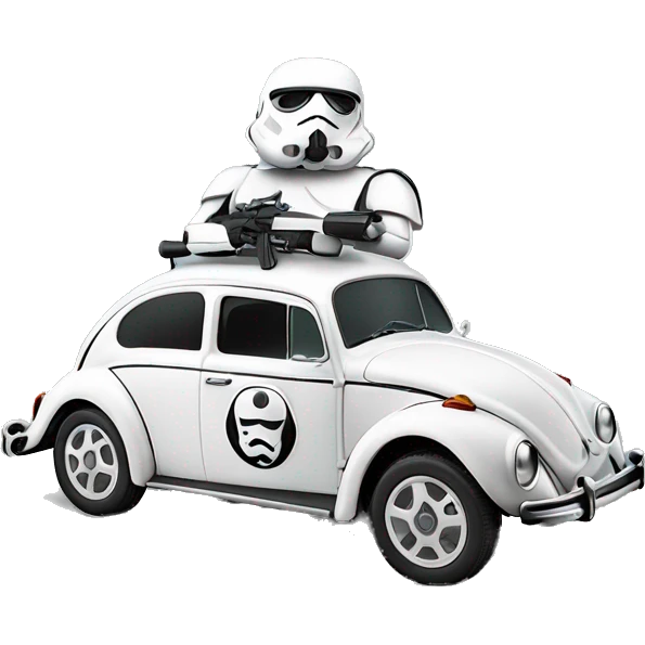  Side view 1956 Volkswagen bug First Order Storm Trooper emoji