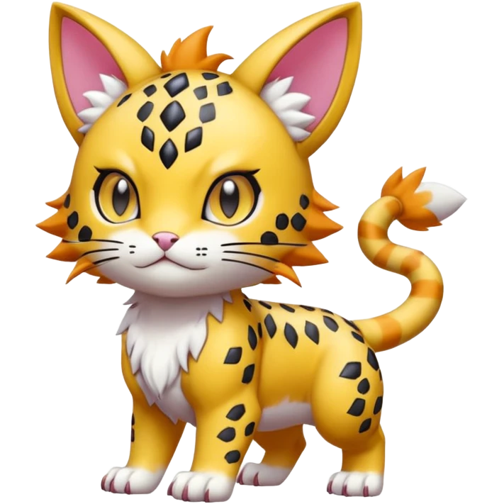 Soft Smooth Cute Elegant Realistic Adorable Pretty Beautiful Meicoomon-Gatomon-Liepard-Pokémon-Digimon-Fakémon-fusion-hybrid-creature emoji