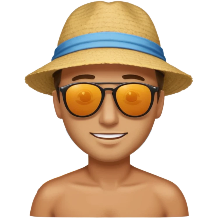 A man suntanning at the beach  emoji