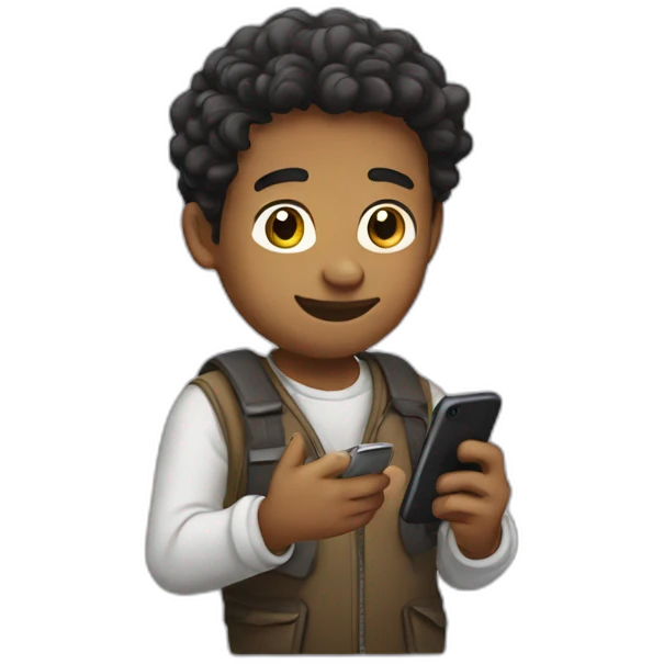 cunning young man with a phone in his hands emoji