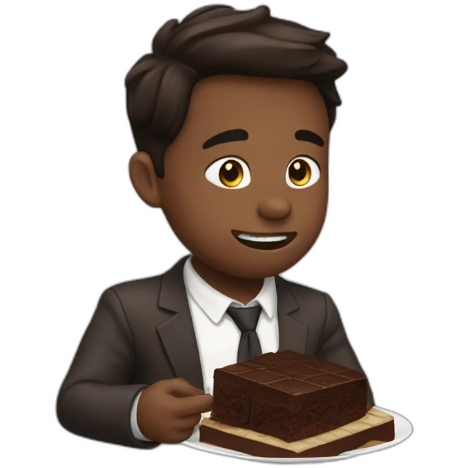 Sebastian eating chocolate emoji
