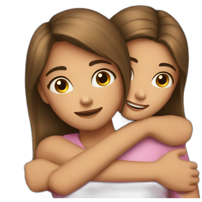 Girls hug emoji