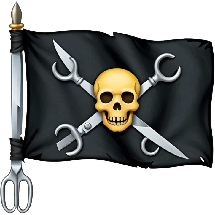 pirate flag with scissors instead of bones
 emoji