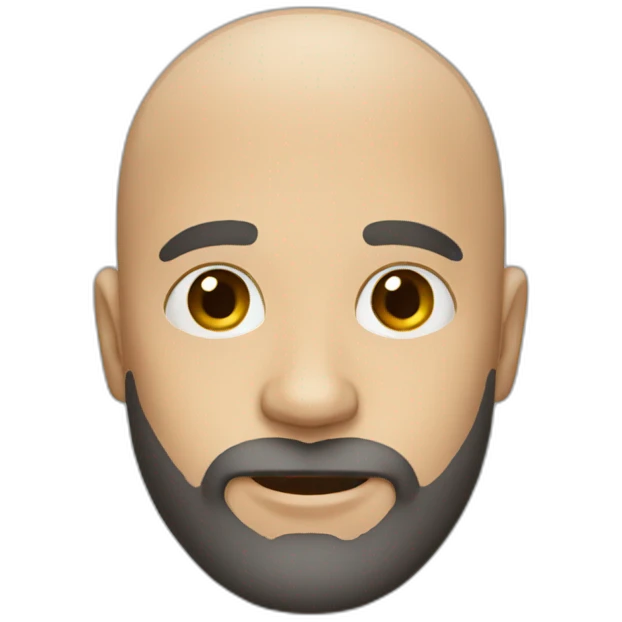 Bald man with a beard emoji