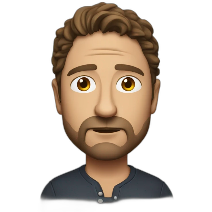 actor Gerard Butler serious emoji