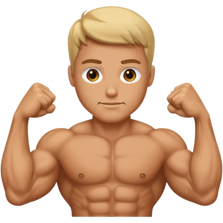 flexing bicep with arm curled emoji