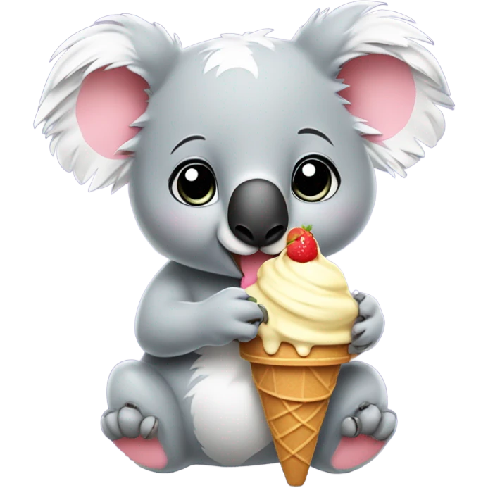 Koala eating ice cream emoji