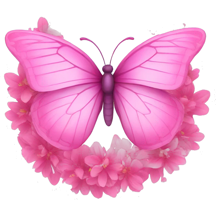 pink halo around pink butterfly emoji