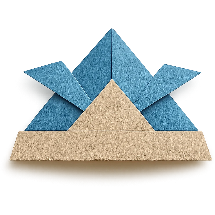 a folded origami paper hat emoji