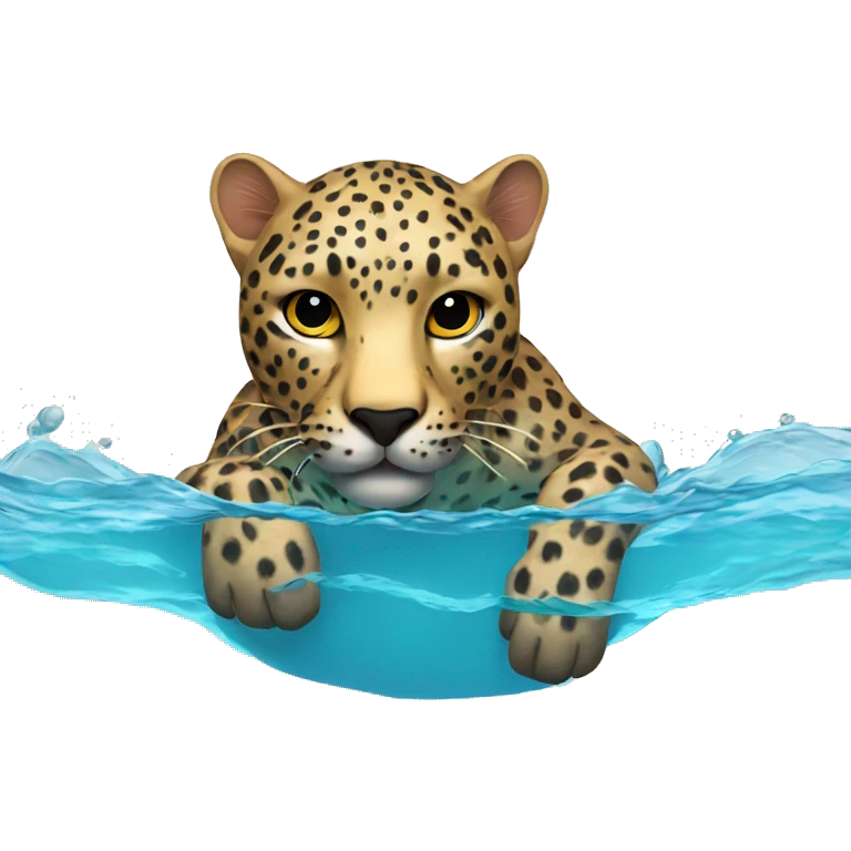 Swimming leopard emoji
