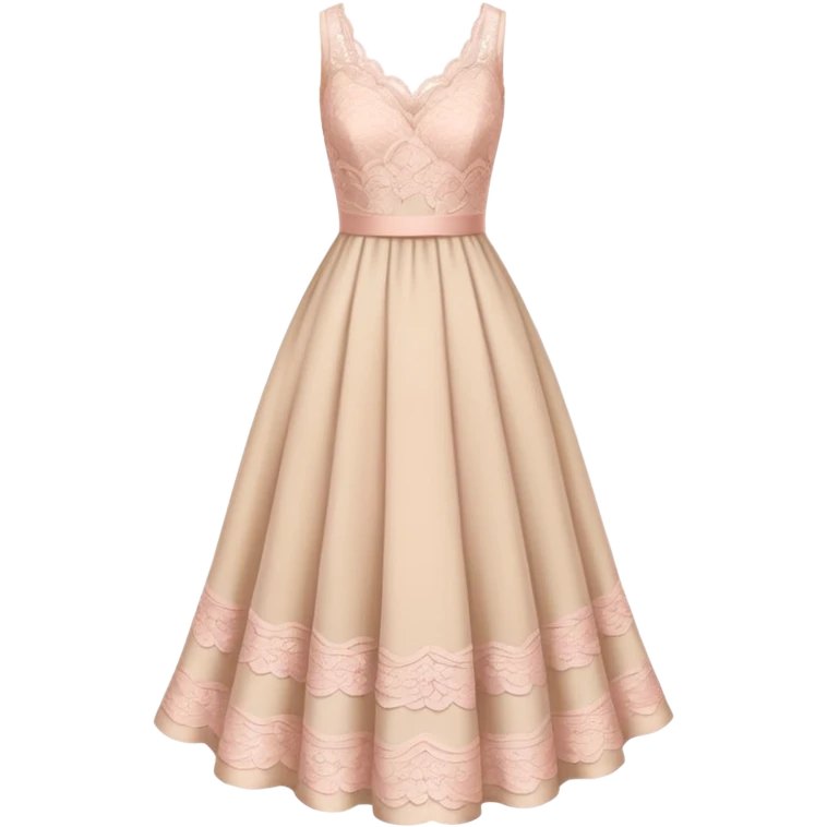  beige dress with pale pink and lace emoji
