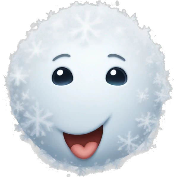 Snowy face with heart and winki emoji