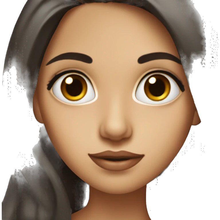 beautiful woman, brunete and with big eyes emoji